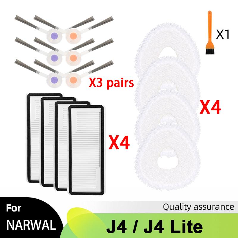 Per Narwal Freo X Ultra / Narwal J4 / J4 Lite Robot Aspirapolvere Parti Spazzola Laterale Filtro HEPA Panno Mocio Accessori Sostituzione