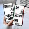Funny World City Tourist Ticket Label Black Phone Case For Iphone 17 Air 16 15 14 13 12 11 Pro Max Plus Back Cover TPU Soft Case