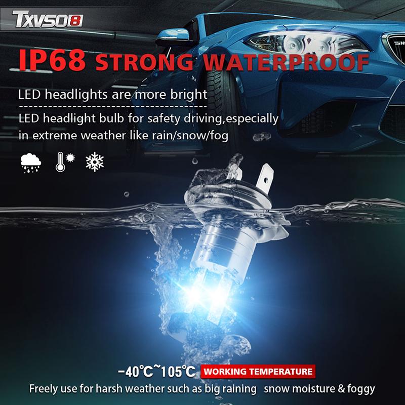 110W 30000Lm H7 Led Car Headlight Conversion Globes Canbus Bulbs Beam 6000K Kit