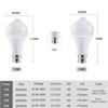 B22 LED Bulb Light 12W 15W 18W 20W PIR Sensor Motion Bulb Lamp Energy Saving For Living Room Bedroom Kitchen
