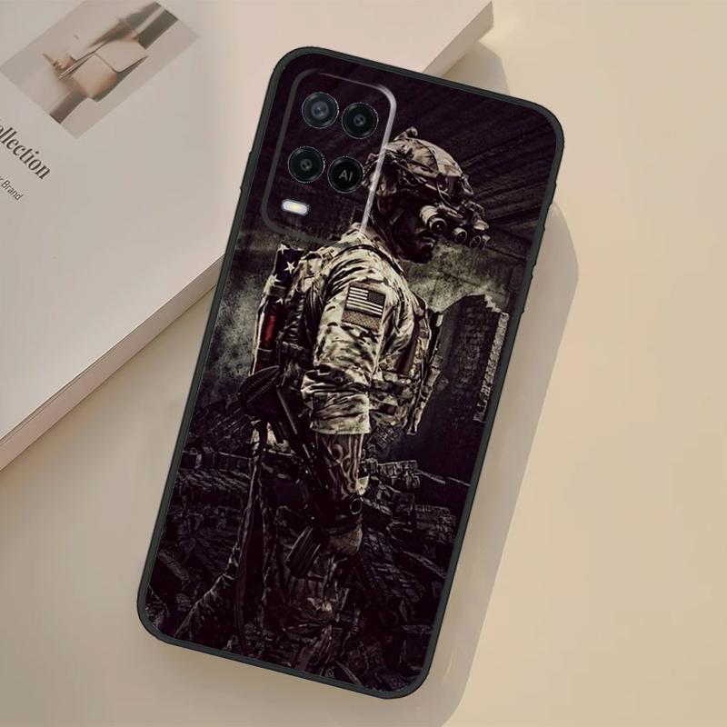 Military Army Special Forces Case For Oppo A76 A96 A16 A17 A18 A60 A80 A40 A38 A58 A78 A98 A94 A74 A54 A15 A57 A77 A5 Pro
