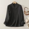 Elegant Vintage Chinese Style Shirt for Women Zen Buddhist Robe, Tea Party Outfit, Long Sleeve Open Cardigan