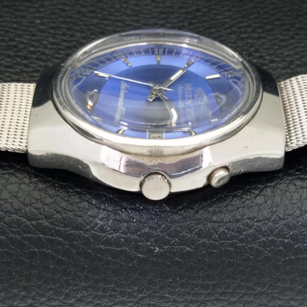 VINTAGE ORIENT AUTOMATIC 46941 JAPAN MENS BLUE COLOR DIAL WATCH A500744-5 R154-a500744
