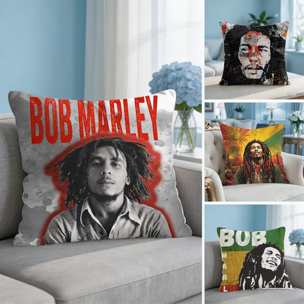 Singer Bob MMarley Cushion Cover Square Pillow Bedroom Sofa Leisure Comfort Living Room Home Decoration X