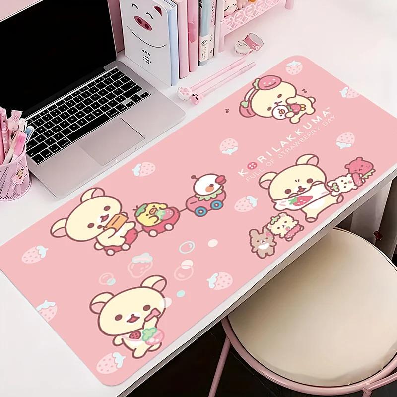 

Большие коврики для мыши Милый аниме коврик для мыши Кавайный настольный коврик для клавиатуры Rilakkuma Офисный игровой стол Ноутбук ПК Резиновый Нескользящий Ковер для мыши 30x60cm