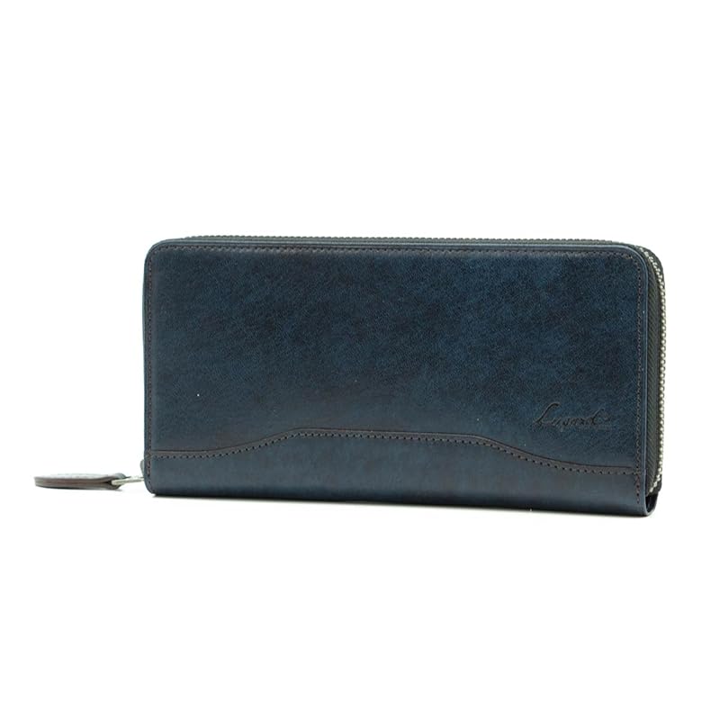 

[Laggard] Aoki bag wallet long wallet coin purse G3 cowhide genuine leather men s business gift present No.5210 ([86] dark blue)