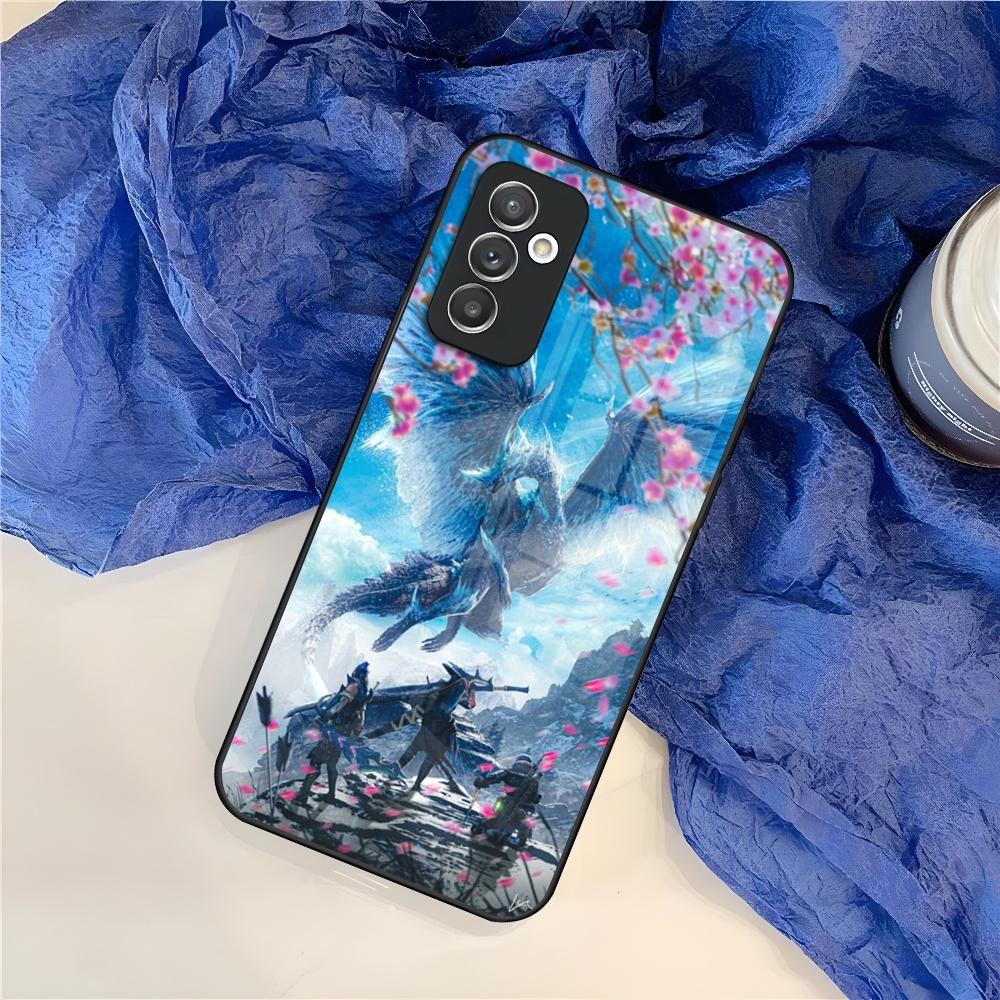 Custodia per Telefono Gioco Monster Hunter World per Samsung S25 S24 S30 S21 S23 S20 S22 Fe S10 E S9 Note 20 Pro Ultra Plus Cover in Vetro