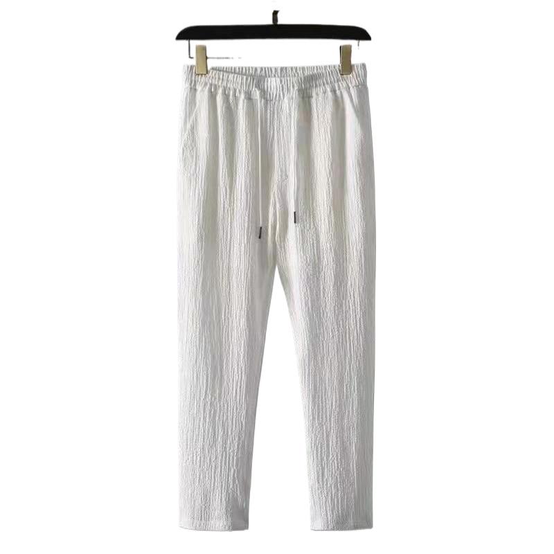 Mens Two Piece Solid Tracksuits Short Sleeve V Neck Shirt & Casual Cropped Pants Set Plus Size