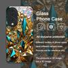 Gorgeous Emerald Pattern Tempered Glass Phone Case for Huawei Honor 200 Lite 100 300 Pro 90 GT X8 4G X9 Magic 7 6 5 Pro 5G Cover