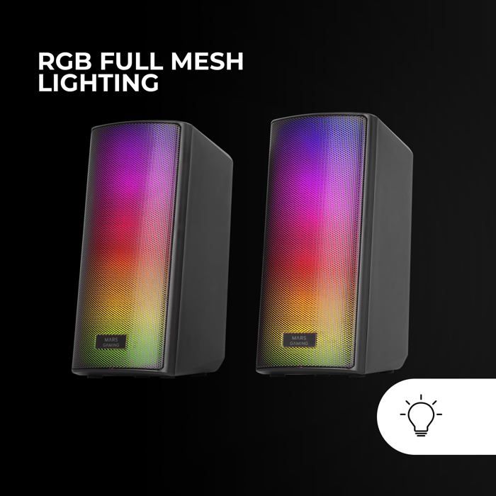 Enceinte Bluetooth - Mars Gaming - MSRGB2 - 15W - Bluetooth 5.3 - RGB Full Mesh