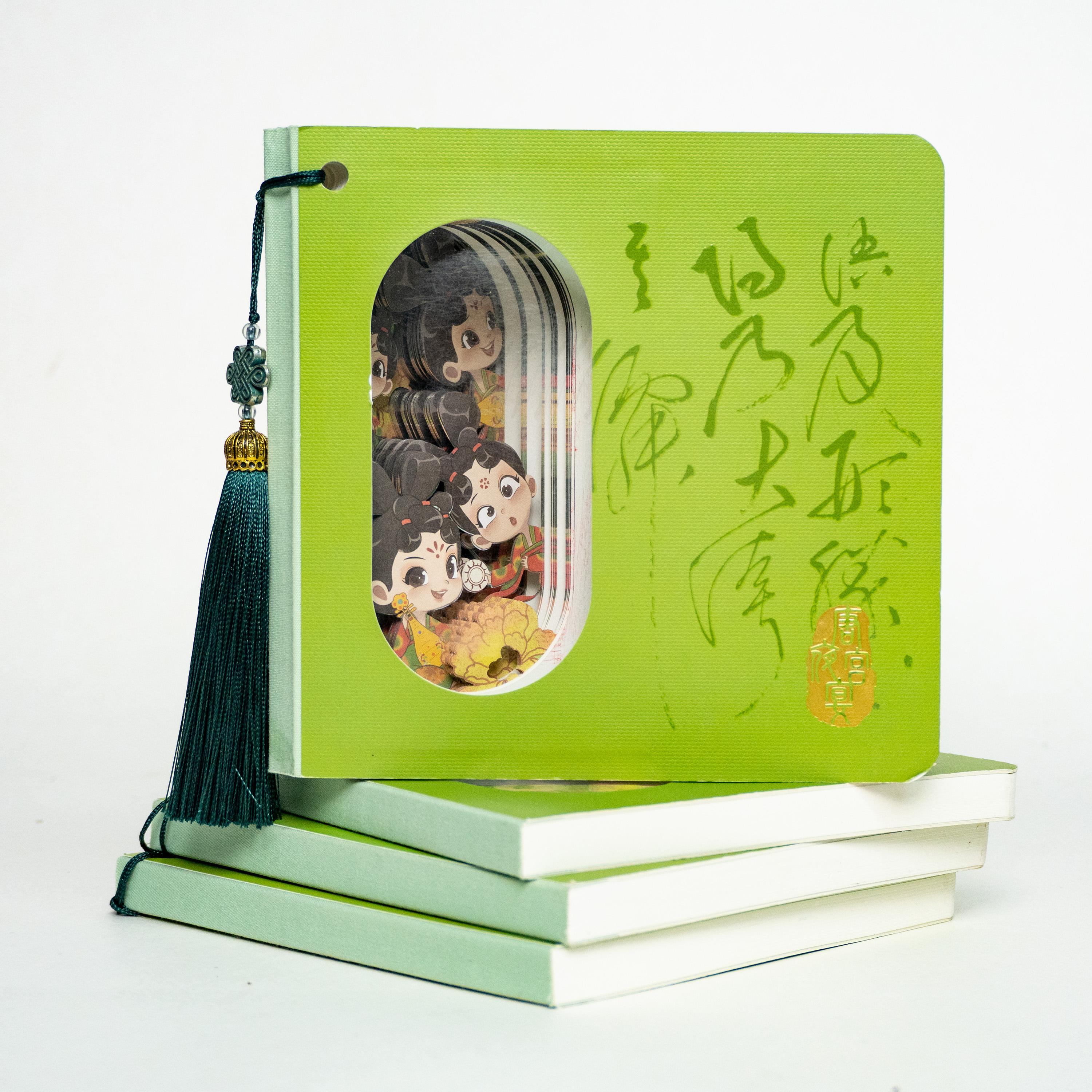 Anime Cartoon 3D Sculptural Creative Stationery Notebook Hardcover Thermal Binding 60 Sheets Paper Inner Pages ODM Cultural Gift (Green,136mm*136mm&136mm*136mm) зелёный