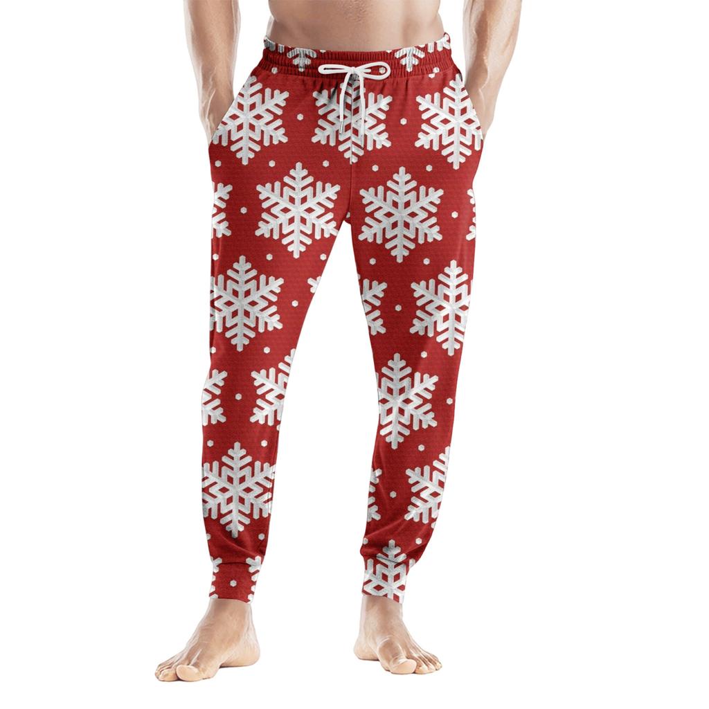 Men's Drawstring Pocket Casual Pants, Checkered Striped Printed Pocket Casual Pants, Home Sleeping Pants