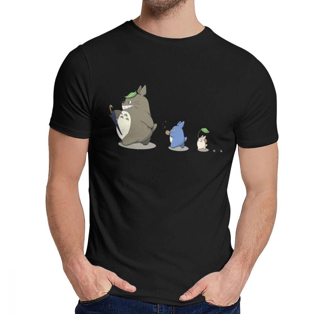 Hayao Miyazaki My Neighbor Totoro Small And Big Tee Shirt Classic Round Neck Vintage Male Pure 2XL