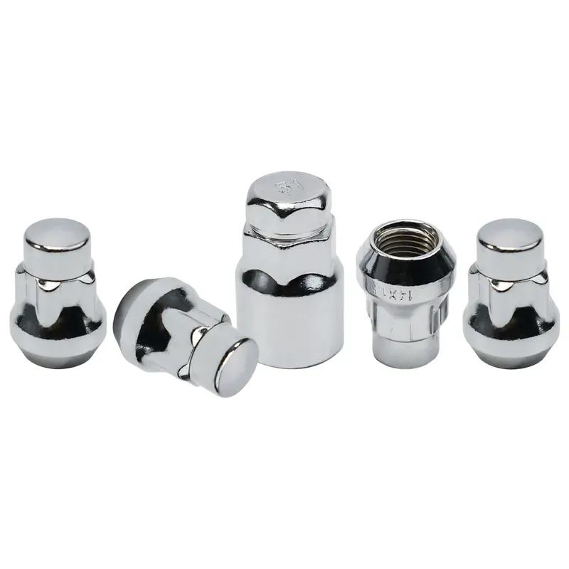 4Pcs*1.5 Locking Wheel Nuts Tapered Key For FORD S-MAX For Mondeo Silver Anti-theft Tire Locks Screwed Wheel Locks