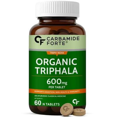 Carbamide Forte Triphala Tabletten 100% Biologisch | Triphala Churna Tabletten Met Swarna Amalaki, Haritaki en Bibhitaki | trifala 60 Tabletten.