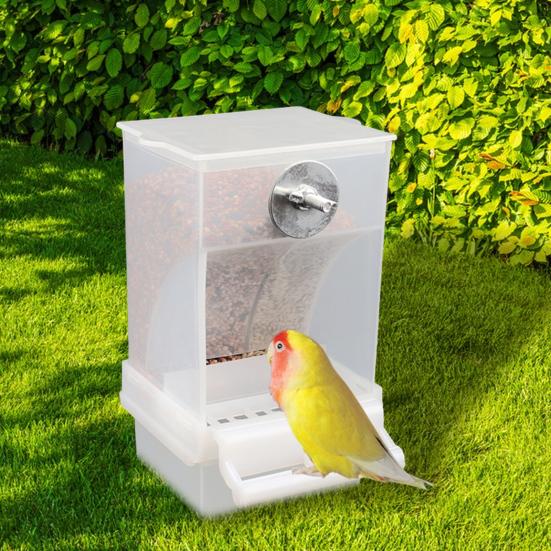 Parrot Feeder Automatic Birdcage Parrot Feeder Large Capacity Birdseed Dispenser Cage Food Container for Small And Medium Parrots
