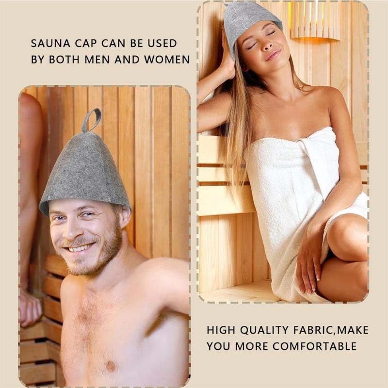 Soft Felt Sauna Hat Heat Resistant Shower Cap Home Sauna Steam Cap Sauna Accessories For Spa Banya Steam Room Bath Use