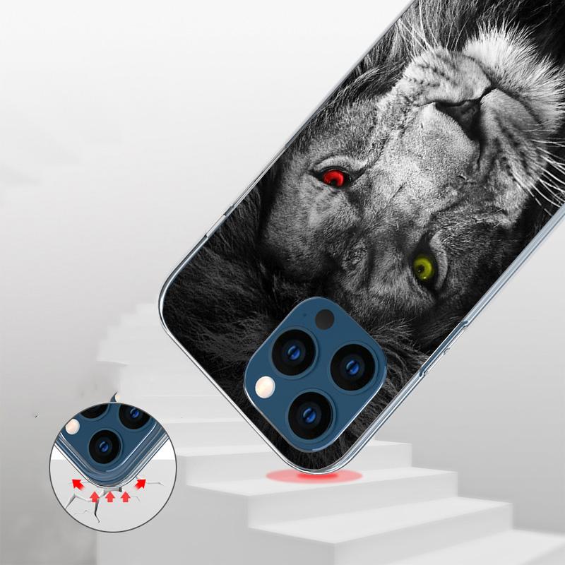 Lion Alpha Male Cub King Phone Case For iPhone 17 Air 16 Pro Max 16E 15 + 14 Plus 11 12 13 Mini 7 8 SE Gift Print Cover Fundas 1