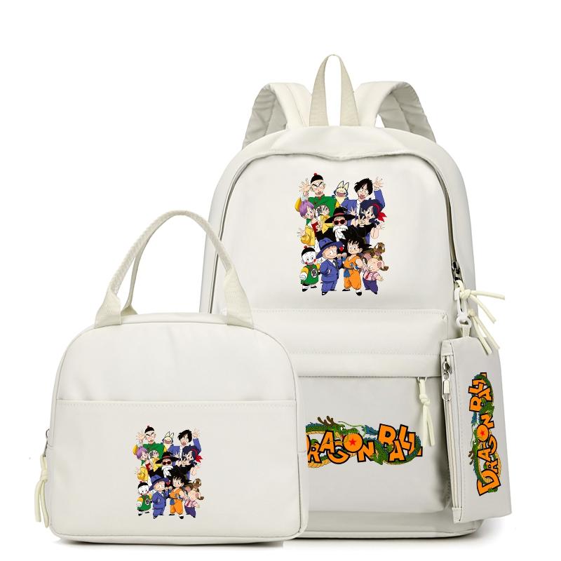 3Pcs/set Anime Dragon Ball Backpack with Lunch Bag for Girl Boy Back To School Bookbag Schoolbag Men Women Travel Bag Mochila