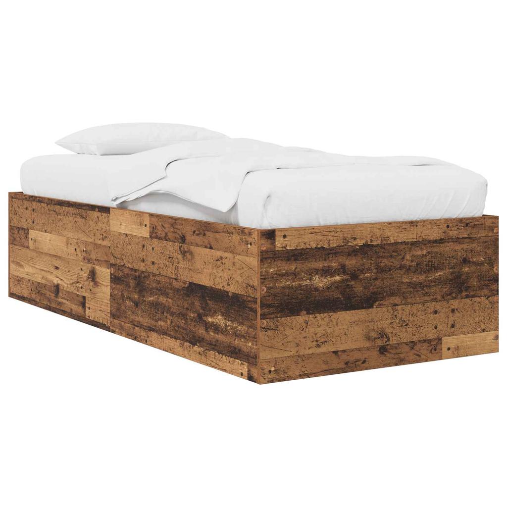 Floor Bed Frame Reclaimed Wood 80 x 200 cm Engineered Wood