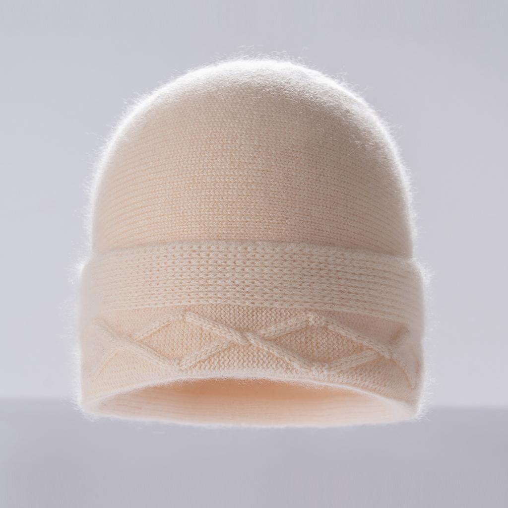 Classic solid color cashmere hat thickened head hat women's cashmere winter warm casual wool stack hat
