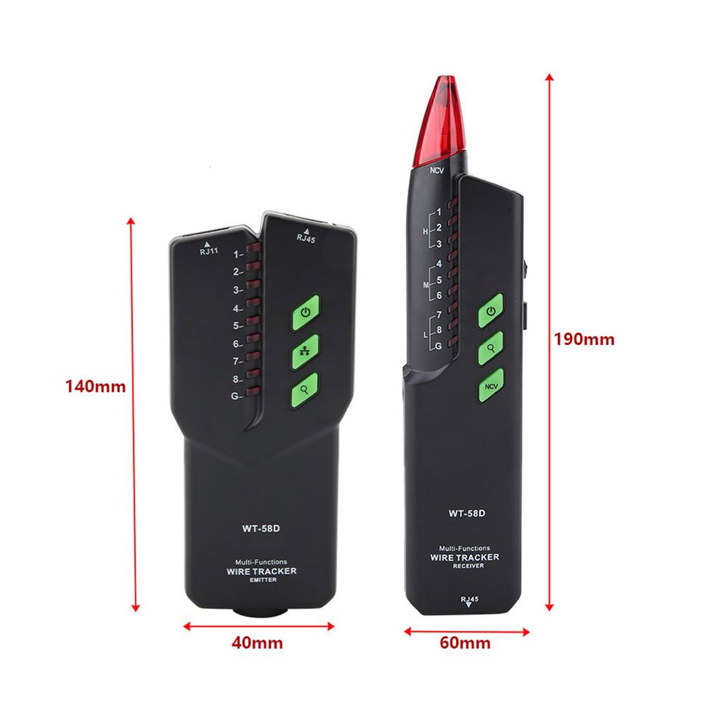 MESTEK WT 58D Handheld Network Cable Tester Line Finder Telephone Wire Detector Tracker Tool