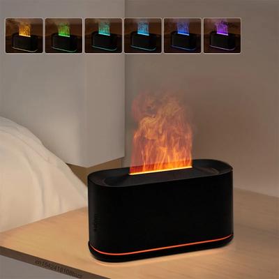 Aroma difuzér Flame zvlhčovač vzduchu USB Desktop pro ložnici pro domácnost Difuzér vonných esenciálních olejů s barevným nočním světlem