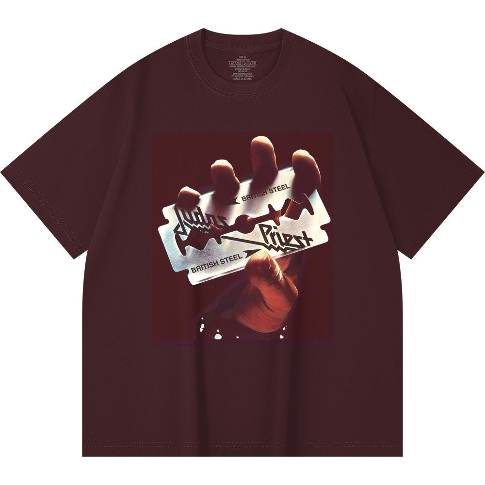 230 Gsm 100% Cotton Heavy Metal T-Shirt  Rock Band Popular Music Print Unisex Heavy Cotton T Shirt