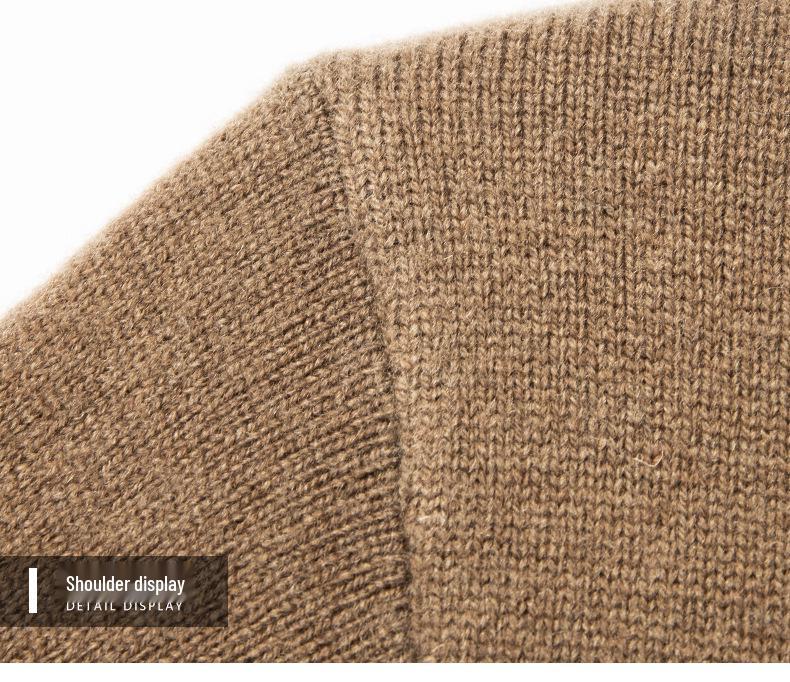 2025 Men's Pure Wool Round Neck Knit Sweater - Casual Long Sleeve Autumn/Winter Collection