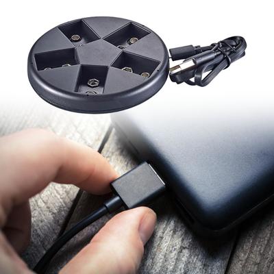 Tragbares 9V Batterieladegerät Ladehalter Ständer Dock Basis mit intelligenter Chip-Verwaltung für mehrere Batterien