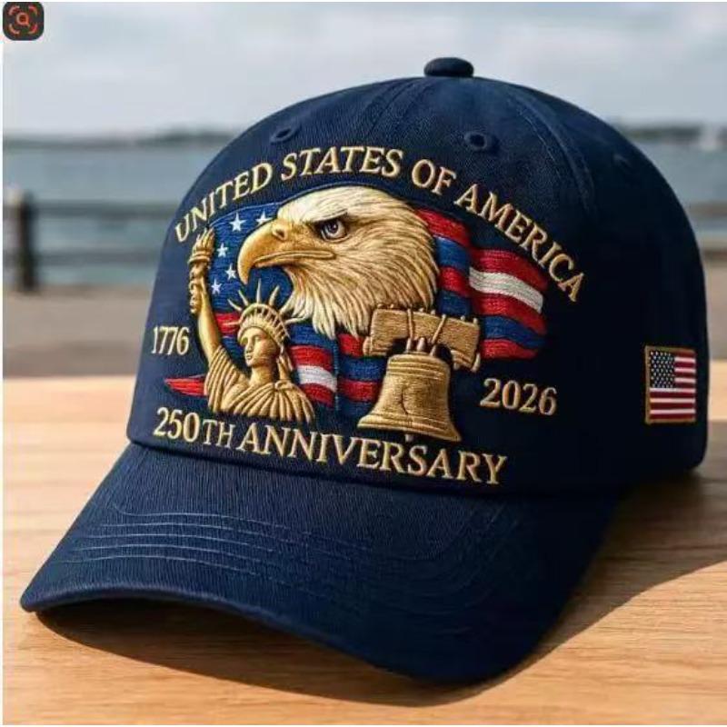 1pc Men's USA 250th Anniversary 1776-2026 Patriotic Baseball Cap, Skull Street Polyester Snapback Hats for Men,Retirement Party