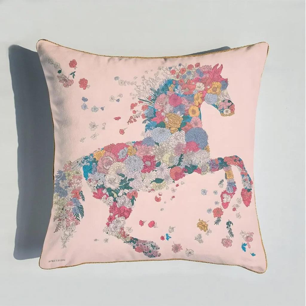 40/45/50/60cm Throw Pillow Polyester Cushion Cover Print Palace Rose Horse Pattern Sofa Couch Pillows for Home Decor Pillowcase