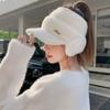 Gorros cálidos de invierno Protección para las orejas Gorro para coleta Visera Gorras de béisbol casuales Mujeres