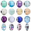 2024 New 925 Sterling Silver Plated Luminous Glass Charm Bule Merano Rainbow Bead Fit Original Diy Bracelet Jewelry Clip