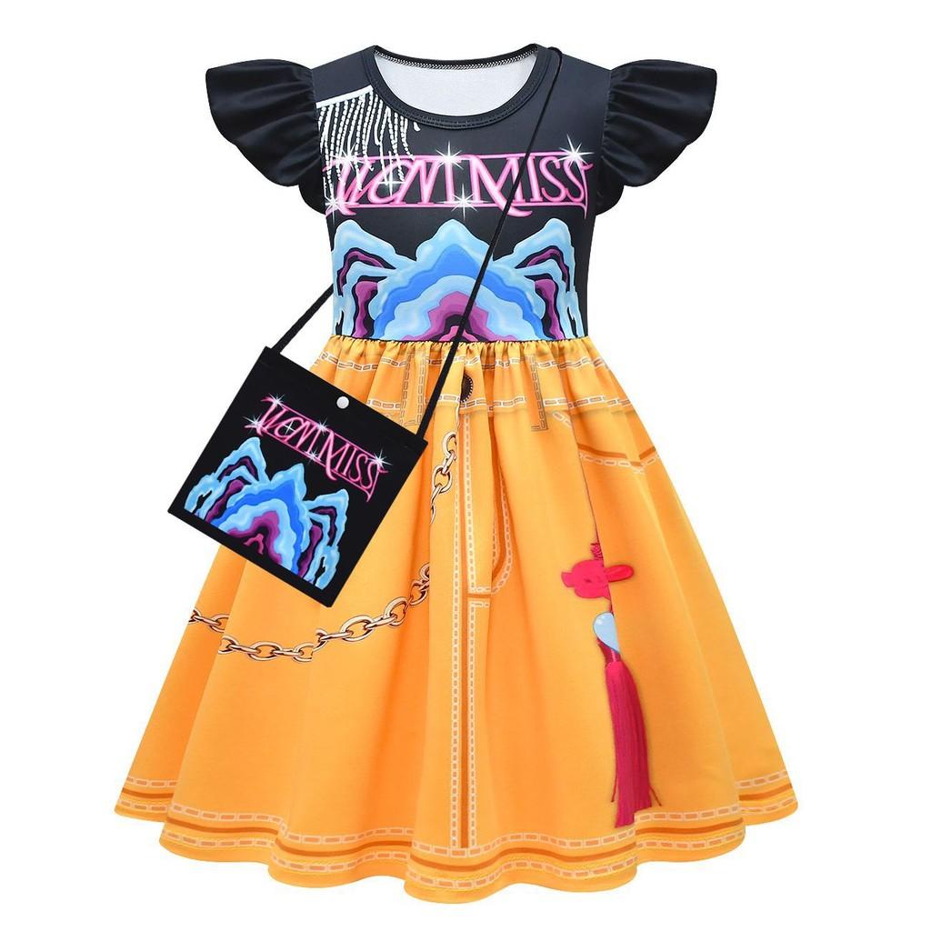 Kinder Mädchen Anime Cartoon POP Sängerin Super Star Gedruckt Rüschenärmel Faltenkleid Halloween Cosplay Kostüme