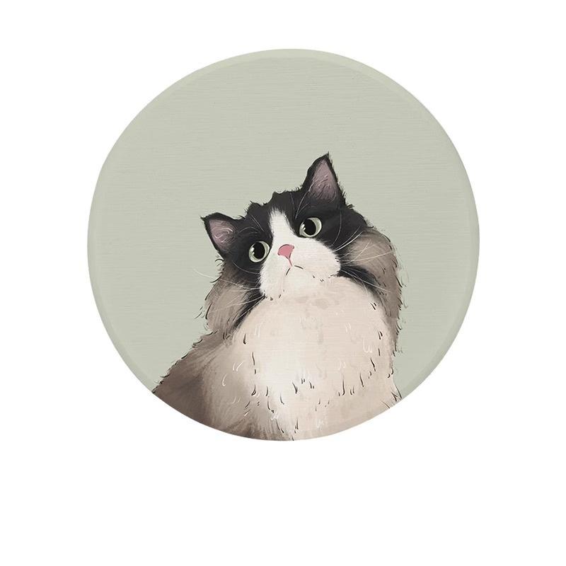 

1pc Cat Cup Mat Tableware Decor Drink Mats Table Decor Tea Cup Pad Anti Scalding Quick Drying Hard Pad Heat-insulating 10cm