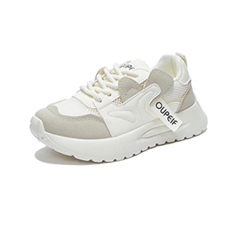 Shoes women's 2025 spring new single-net little white shoes breathable thick-soled dad shoes versatile hollow casual sports shoes