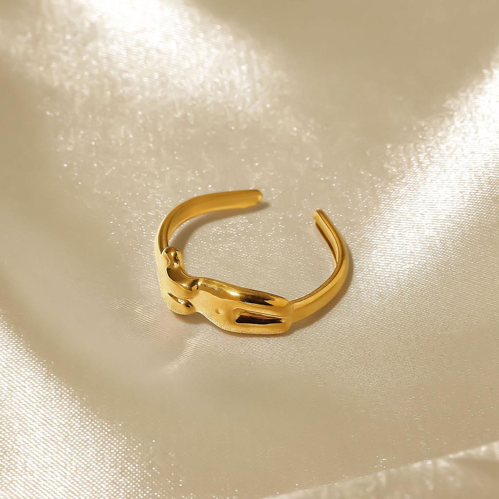 Anello da donna alla moda in 1 pezzo Anello da donna Anello in metallo Anello lucido Anello in metallo Regalo per le vacanze