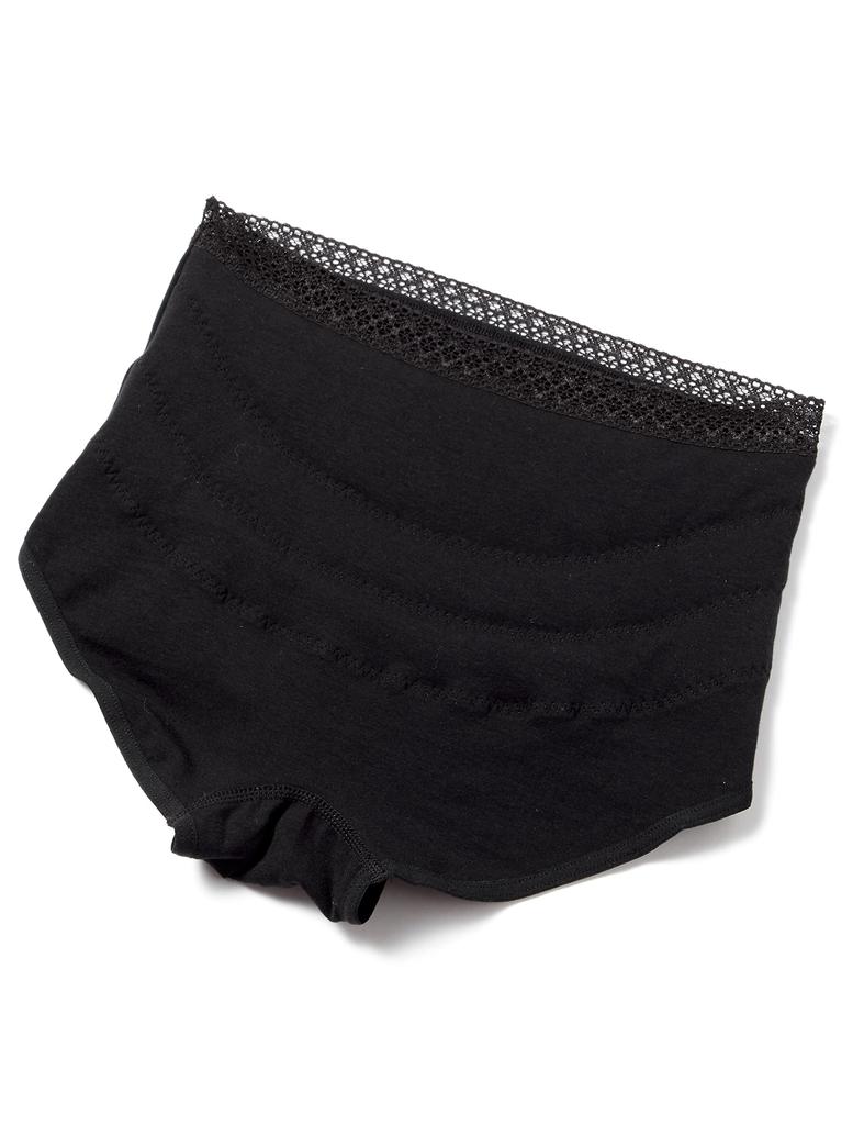 Atsugi Shefree Waist Warm Padded Size L Panties, 86103AS, Black, (28cm Length), Women's