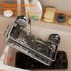 1pcs No-Drill Sink Storage Kitchen Rack Suction Cup Cloth Draining Rack Multifunctional Wall-Mounted Sink Shelf Utensils Dishes