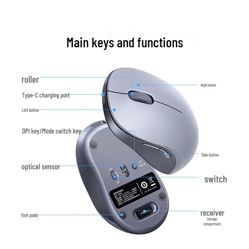 Ugreen Silent Wireless Bluetooth Rechargeable Mouse