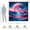 Interstellar Moon Shower Curtain Set - Sci-Fi Scene, Beautiful Lunar Imagery, Waterproof Polyester, Modern Bathroom Decor