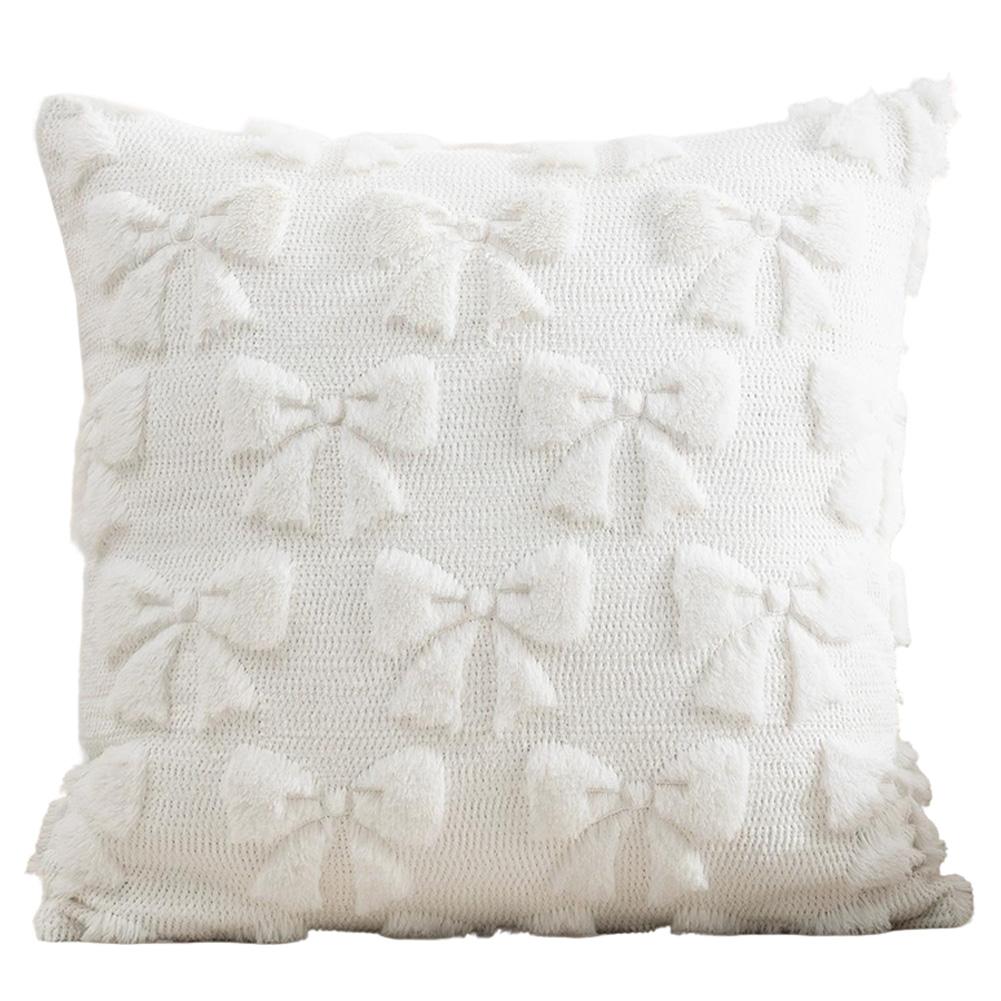 1 PC Christmas Throw Pillow Cover Plush Embroidery Snowflake Christmas Decoration Living Room Embroidered Cartoon Pattern Pillow