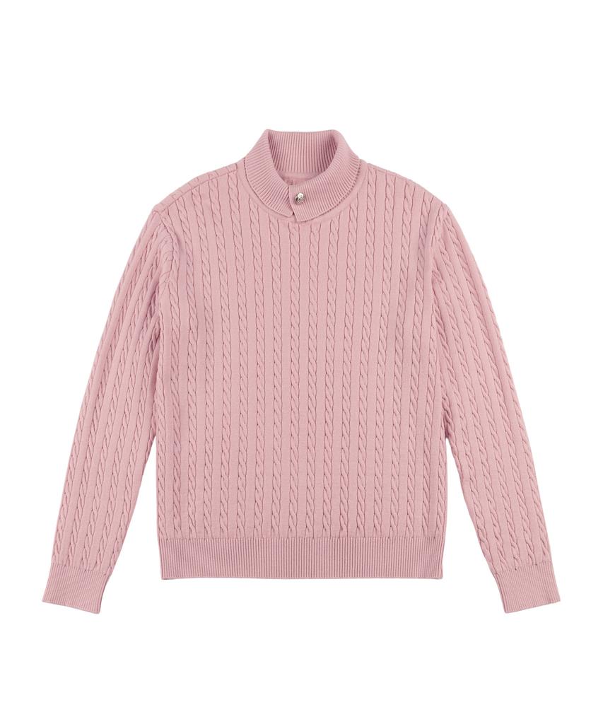 LESONNET Duke Cable Knit Pullover Pink
