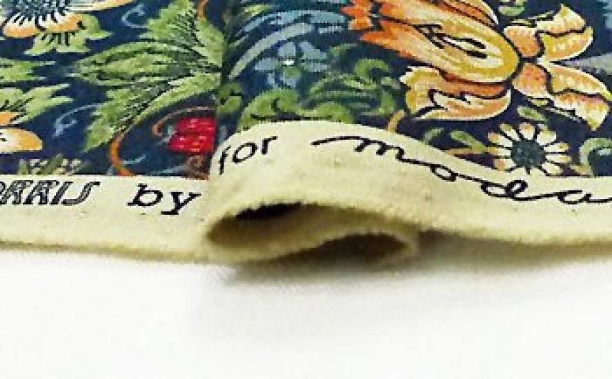 Material Bumbac Imprimat William Morris Strawberry Thief, Albastru, Pre-tăiat 1 m × 110 cm / Bumbac Zână