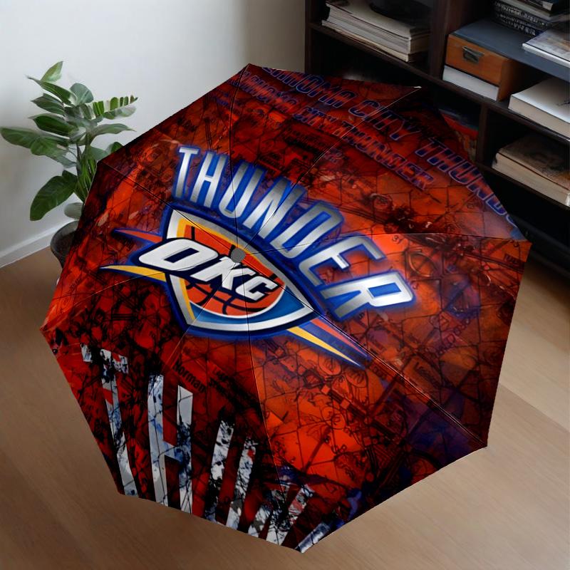 Thunder Basketball Team Umbrella 8-Frame for Travel, Camping, Casual Lightweight Portable Umbrella, Essential for Every Family Holidays Gift