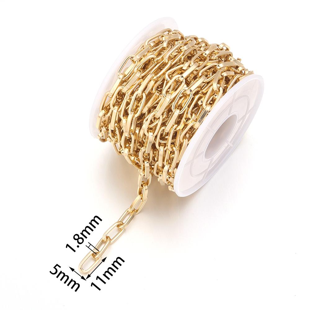 5 Yards/Rolle Metall-Aluminium-Kette Dreifach-Gliederkette Für Schmuckherstellung DIY Handgemachter Halsketten-Armband-Taschen-Zubehör Zubehör