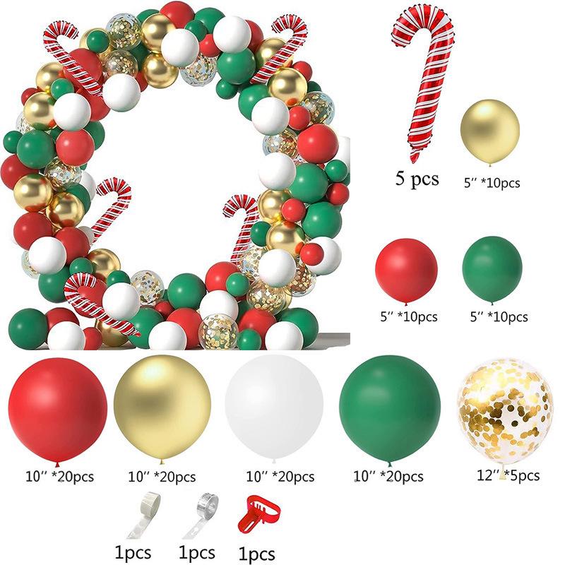 Christmas Wreath Arch Balloon Set: Festival Scene Decoration with Aluminum Foil and Latex Balloons