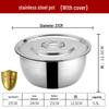 304 Stainless Steel Multi-Use Basin with Lid - Ideal for Washing Vegetables, Kneading Dough, Mixing, and Cooking