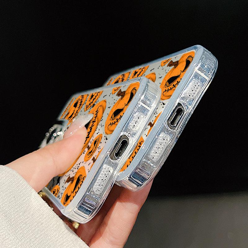 Halloween Pumpkin Lantern Case For iPhone 18 Pro Max Plating Lens Clear Soft Cover For iPhone 17 16 15 14 13 Pro Max 17E 16E